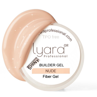 Nude Shiny – Gel de construction avec Fibre en Verre Nude Rosé avec Finition Brillante