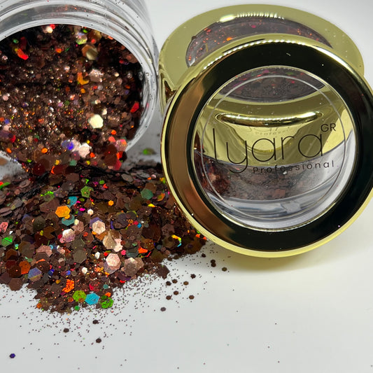 Brilho Marrom – Elegância Natural e Refinada para Nail Art