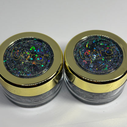 Effet mystérieux et brillant avec paillettes noires professionnelles