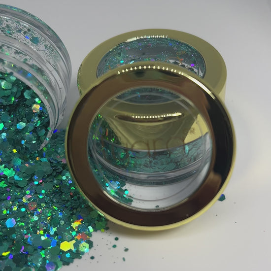 Poudre turquoise décorative – look estival et lumineux