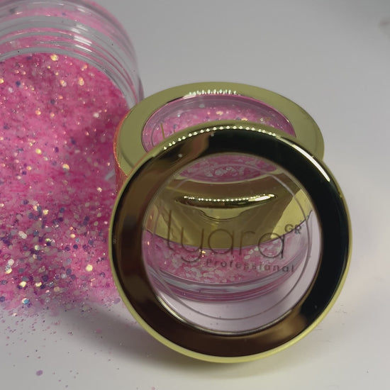 Poudre décorative rose pour manucures professionnelles