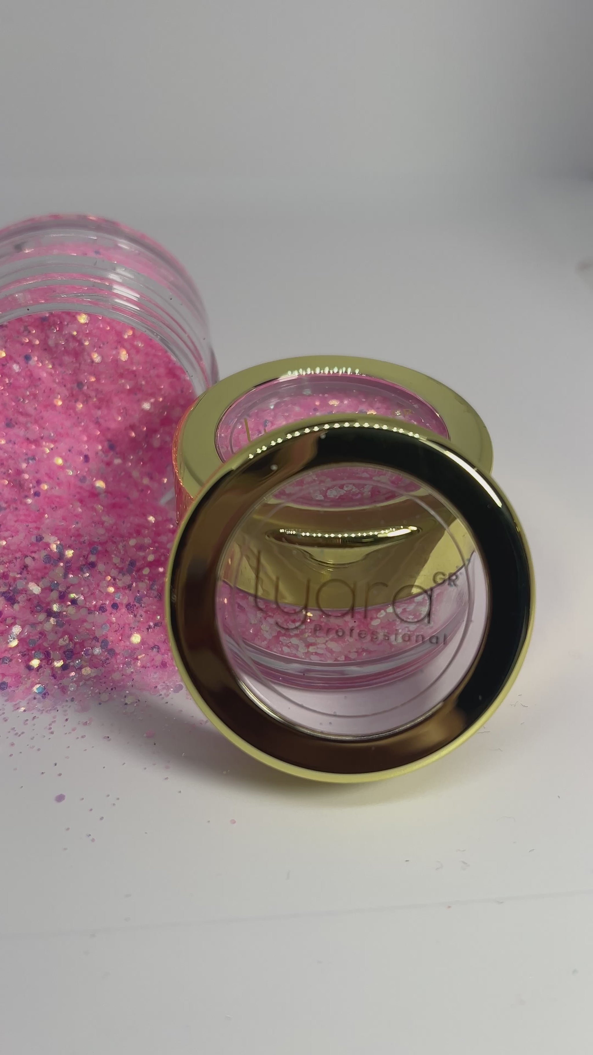 Poudre décorative rose pour manucures professionnelles