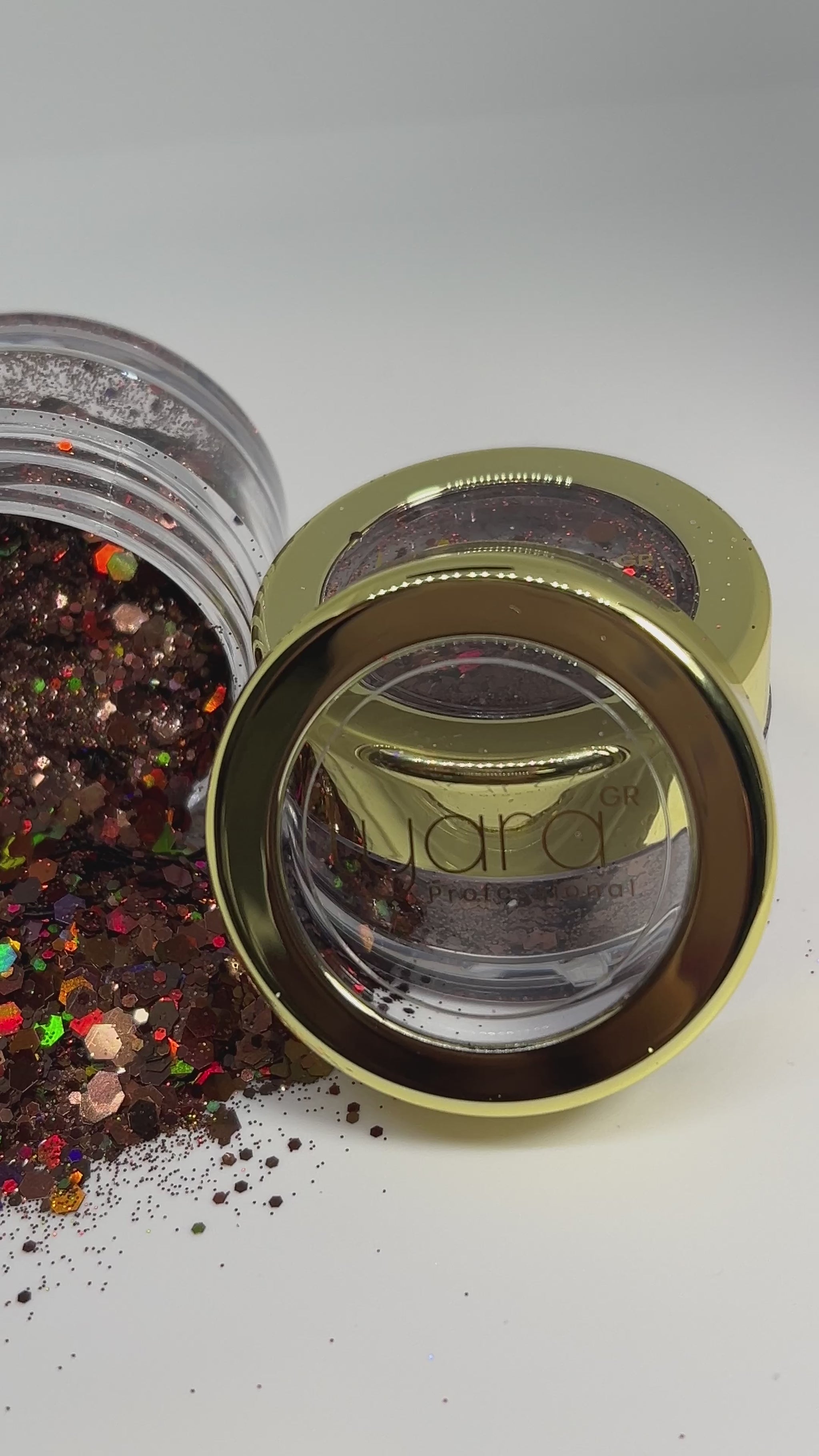 Nail Art tons terreux avec paillettes brun scintillantes