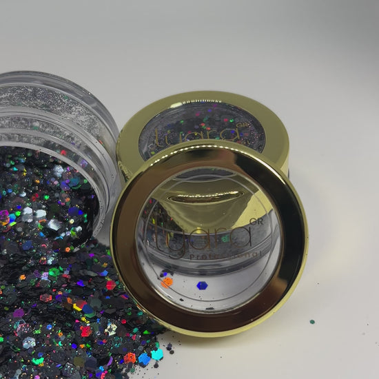 Nail Art élégant avec paillettes noires scintillantes