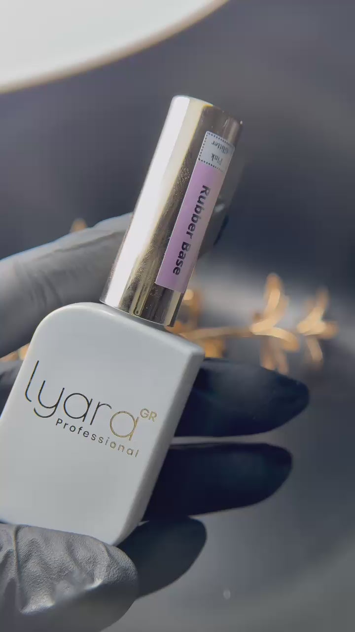 Rubber Base rose pailletée – application fluide et finition brillante – 15ml – Lyarà